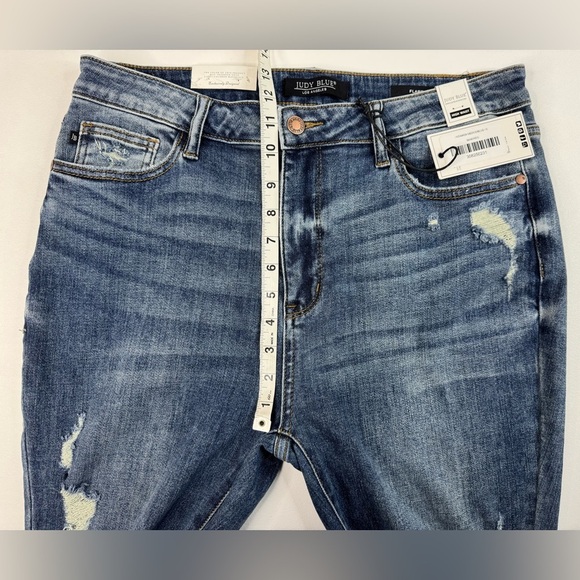 NWT Judy Blue High Waist Flare Destroyed Jeans Womens Size 14/15 Long - Picture 7 of 11